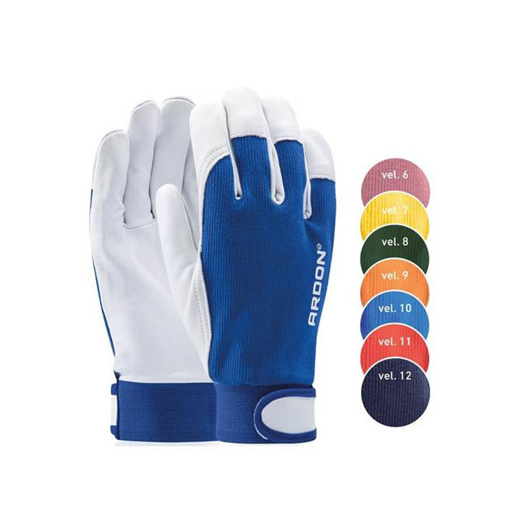 Zahradnické rukavice - Rukavice HOBBY® kůže/bavlna oranžové vel.9