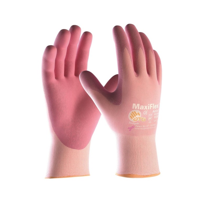 Zahradnické rukavice - Rukavice MAXIFLEX® Active™ 34-814 polomáčené růžové vel. 7