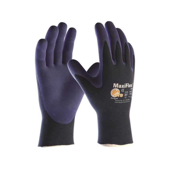 Zahradnické rukavice - Rukavice MAXIFLEX® Elite™ 34-274 polomáčené modré vel. 9