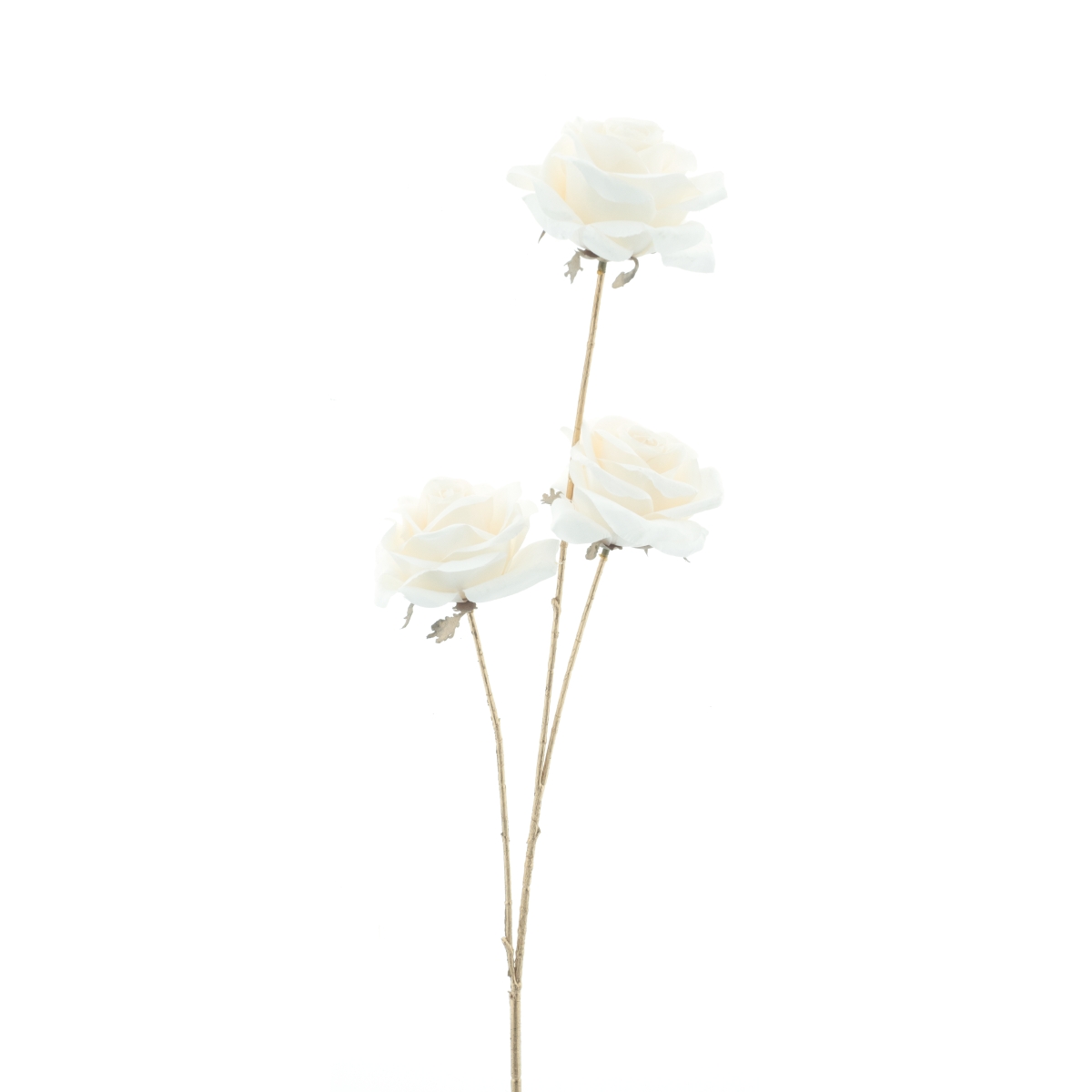 Růže KENTUCKY řezaná umělá se 3 květy krémová 82cm