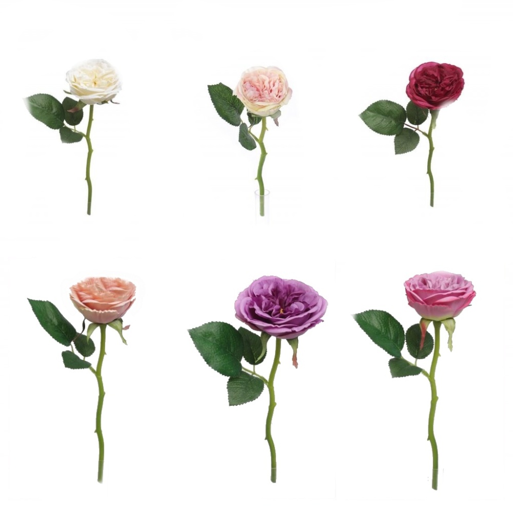 Letní umělé květiny - Růže řezaná umělá mix 30cm