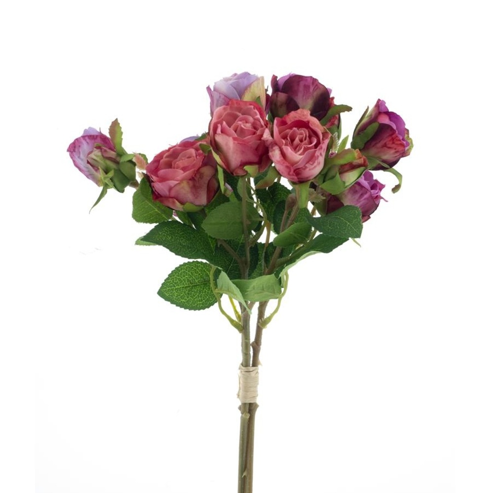 Letní umělé květiny - Růže SAI va svazku umělá růžovo-levandulová 3ks