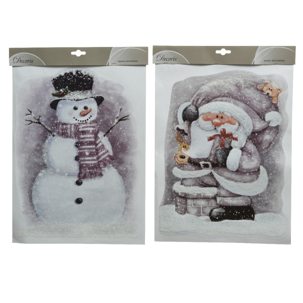 Šablona okenní Santa Claus nebo Sněhulák 40cm