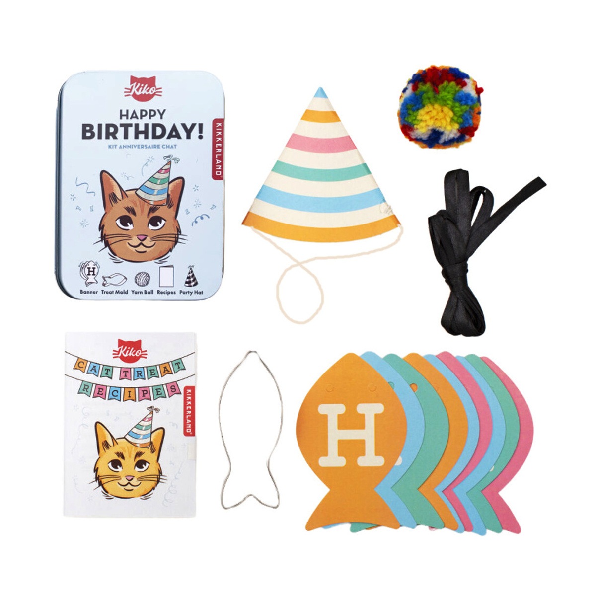 Hračky a doplňky - Sada doplňků pro kočku HAPPY BIRTHDAY