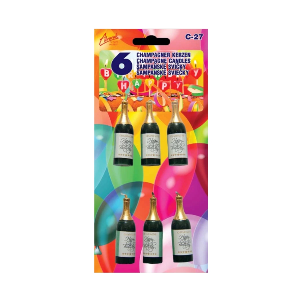 Svíčky na dort - Sada dortových svíček Champagne 6ks