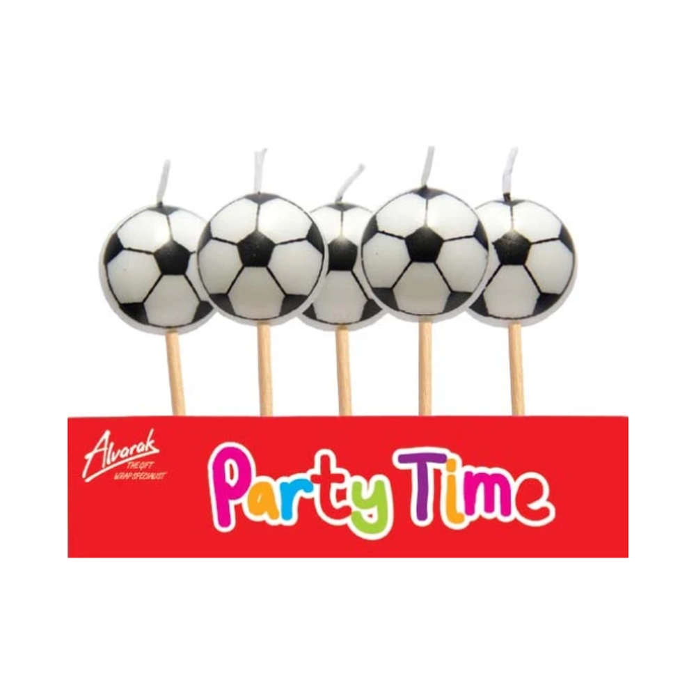 Svíčky na dort - Sada dortových svíček - fotbalové míče 5ks