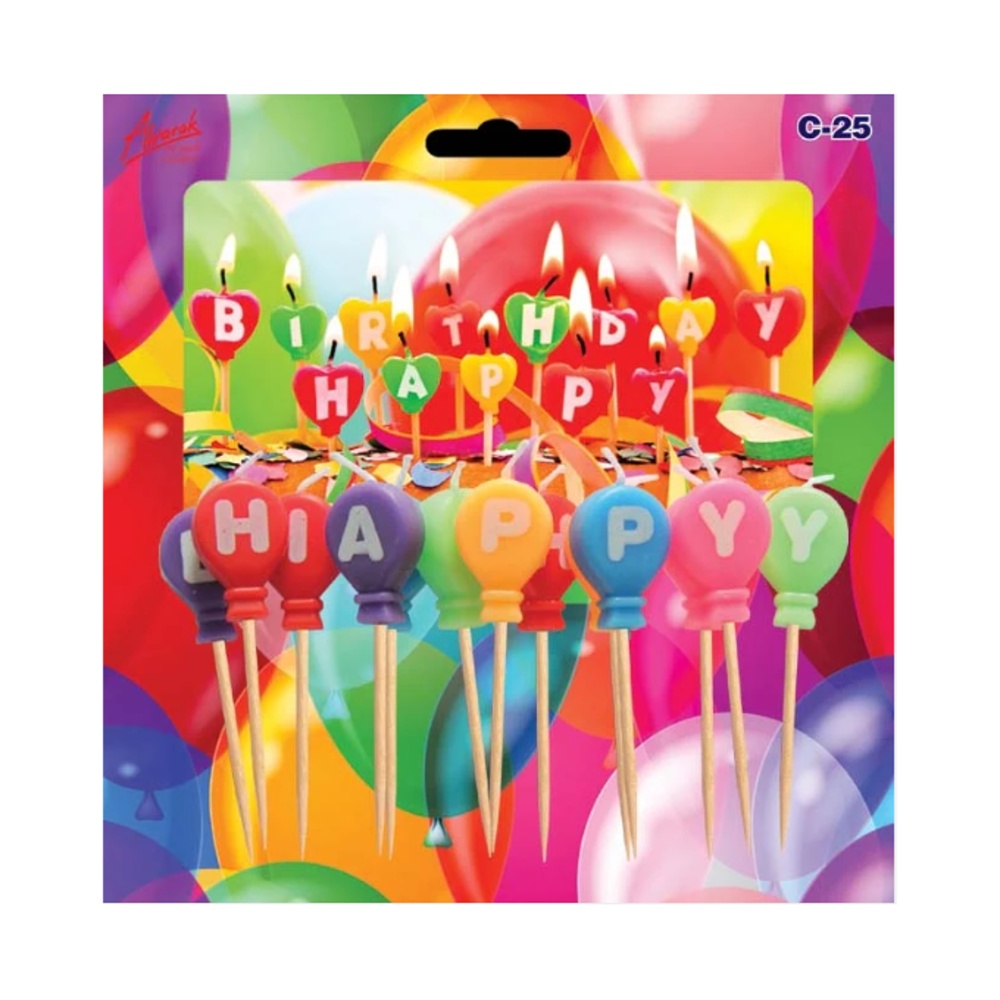 Svíčky na dort - Sada dortových svíček Happy Birthday 13ks