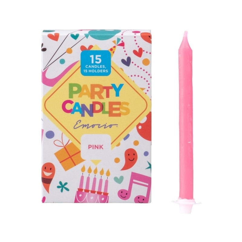 Svíčky na dort - Sada dortových svíček s držákem 15ks