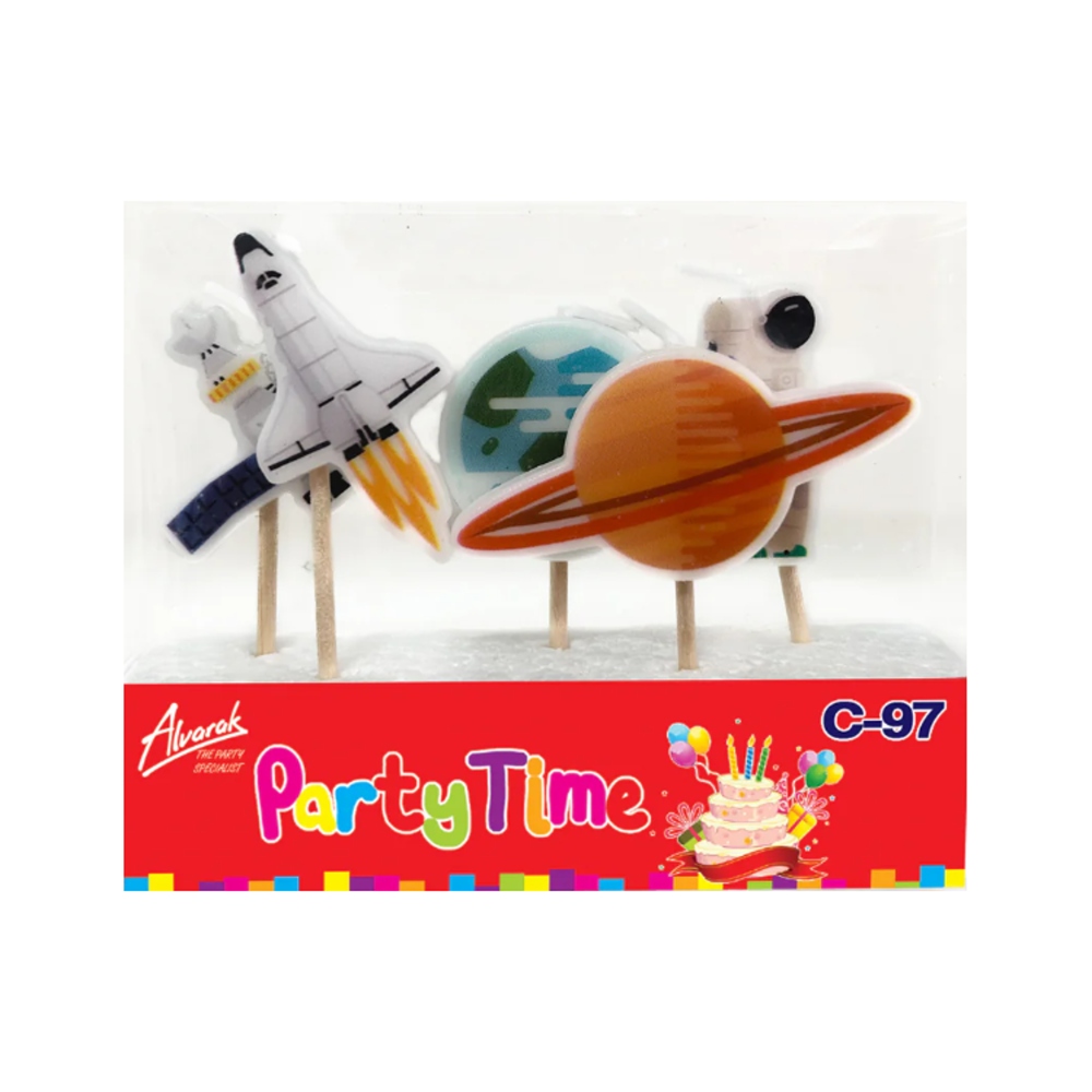 Svíčky na dort - Sada dortových svíček - vesmír 5ks