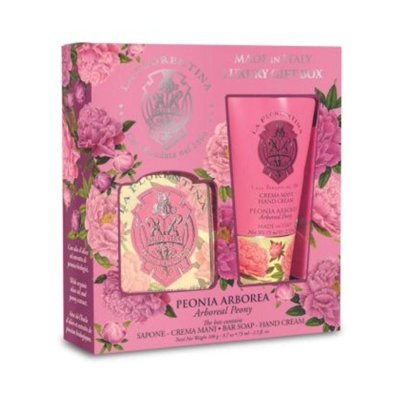 Dekorace - Sada La Florentina PEONIA mýdlo+krém na ruce