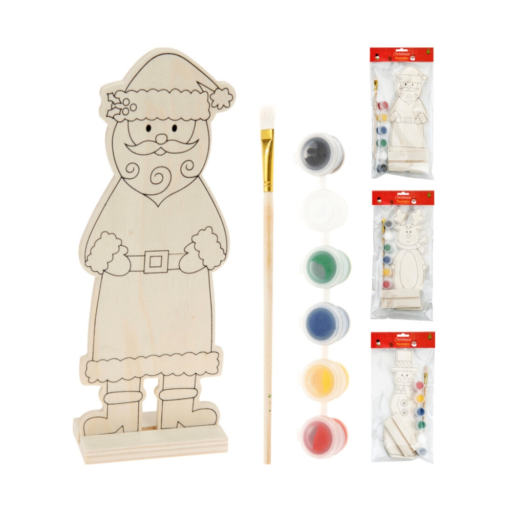 Dětské zboží - Sada na malování vánoční dřevěná mix 23cm