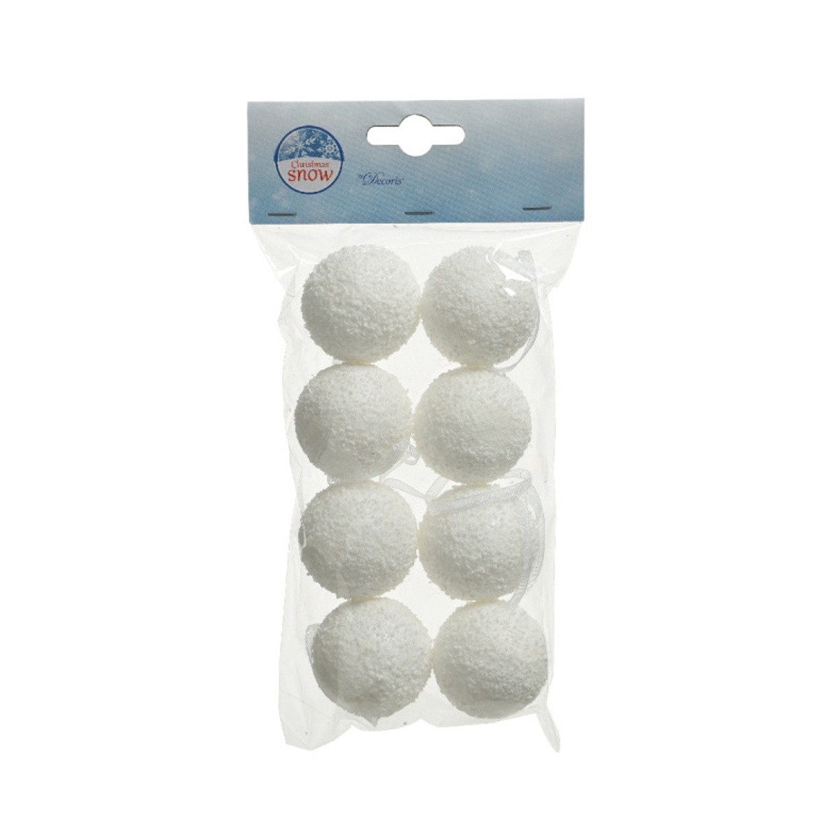 Pěnové ozdoby - Sada pěnových zasněžených ozdob 4cm/8ks