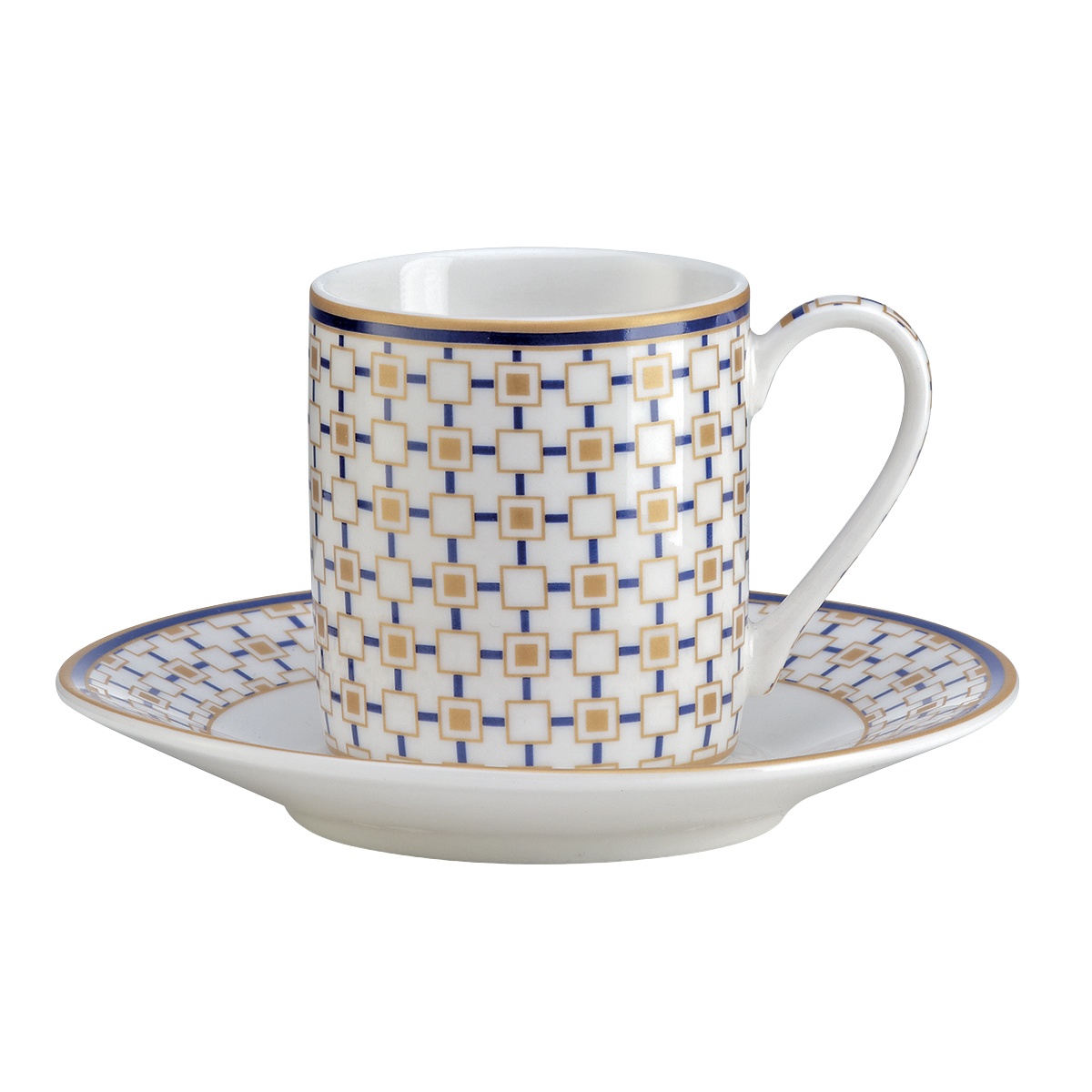 Hrnky a sklenice - Sada porcelánových šálků s podšálky CHARLES 80ml/2ks
