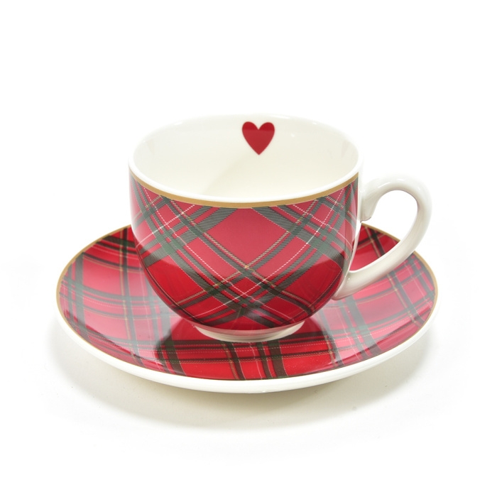 Hrnky a sklenice - Šálek a podšálek kára keramika 240ml