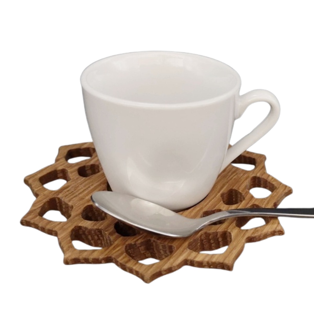 Hrnky a sklenice - Šálek a podšálek s lžičkou dekor mandala