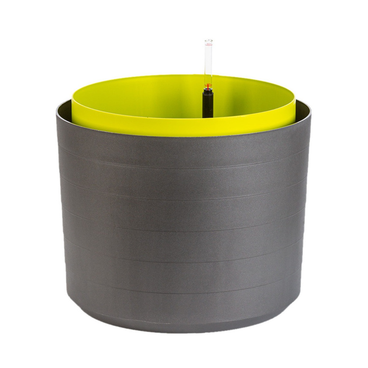 Plastové květináče - Samozavlažovací plastový květináč BERBERIS antracit/zelená 46cm