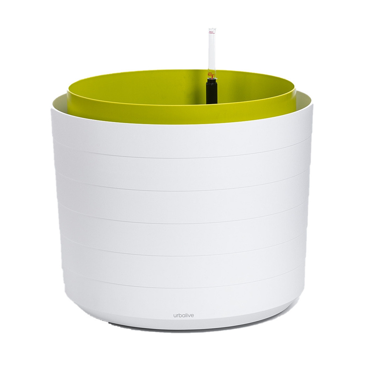 Plastové květináče - Samozavlažovací plastový květináč BERBERIS bílá/zelená 55cm