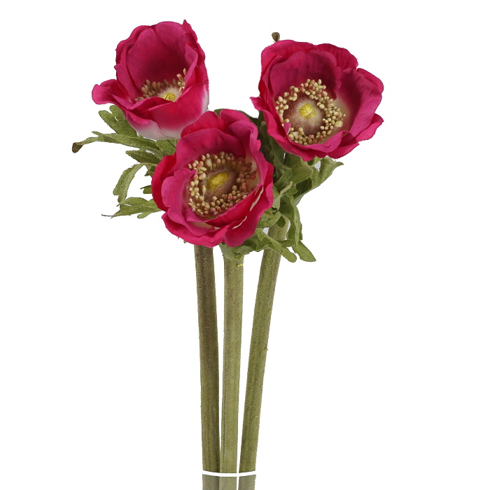 Jarní umělé květiny - Sasanka DALTON řezaná umělá 36cm vínová