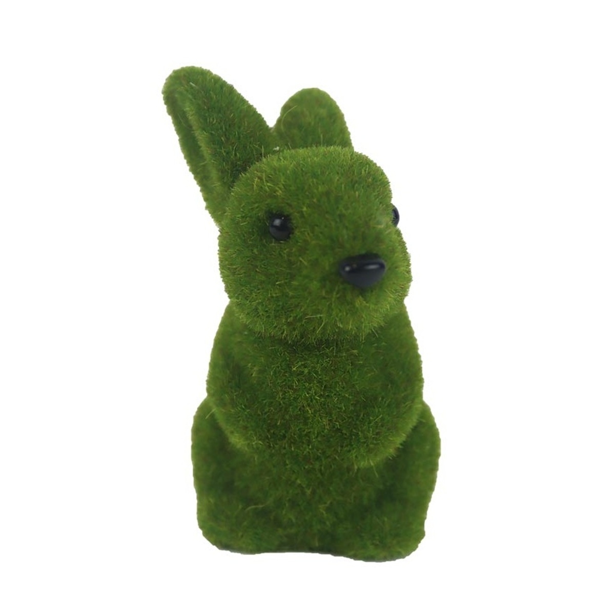 Dekorační figurky zvířat - Sedící zajíc z umělého trávníku 10cm