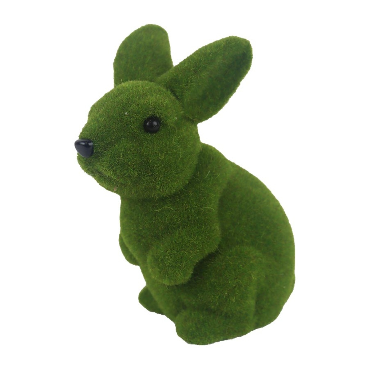 Dekorační figurky zvířat - Sedící zajíc z umělého trávníku 17,5cm