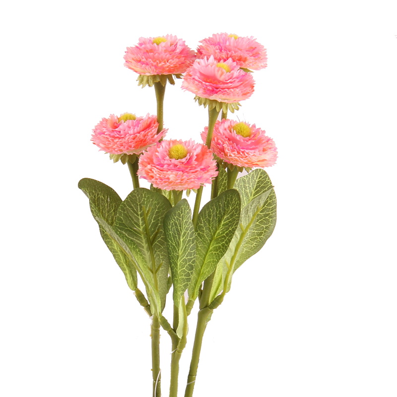 Jarní umělé květiny - Sedmikráska 2 květy umělá lososová/růžová