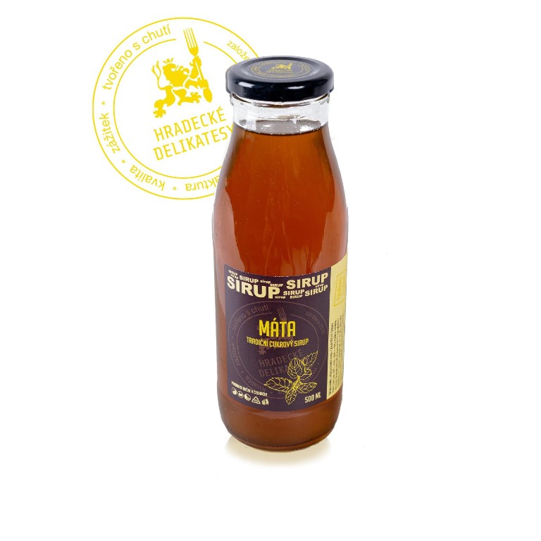 Sirupy, koncentráty, mošty - Sirup máta 500ml Hradecké delikatesy