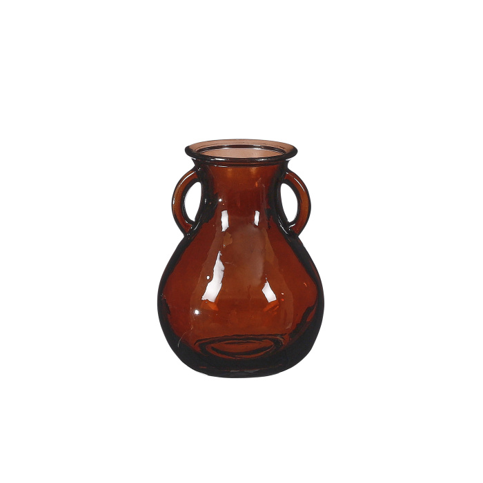 Skleněné vázy - Skleněná váza hnědá 16cm