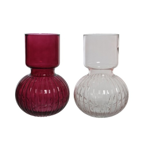 Skleněné vázy - Skleněná váza koule mix 26cm