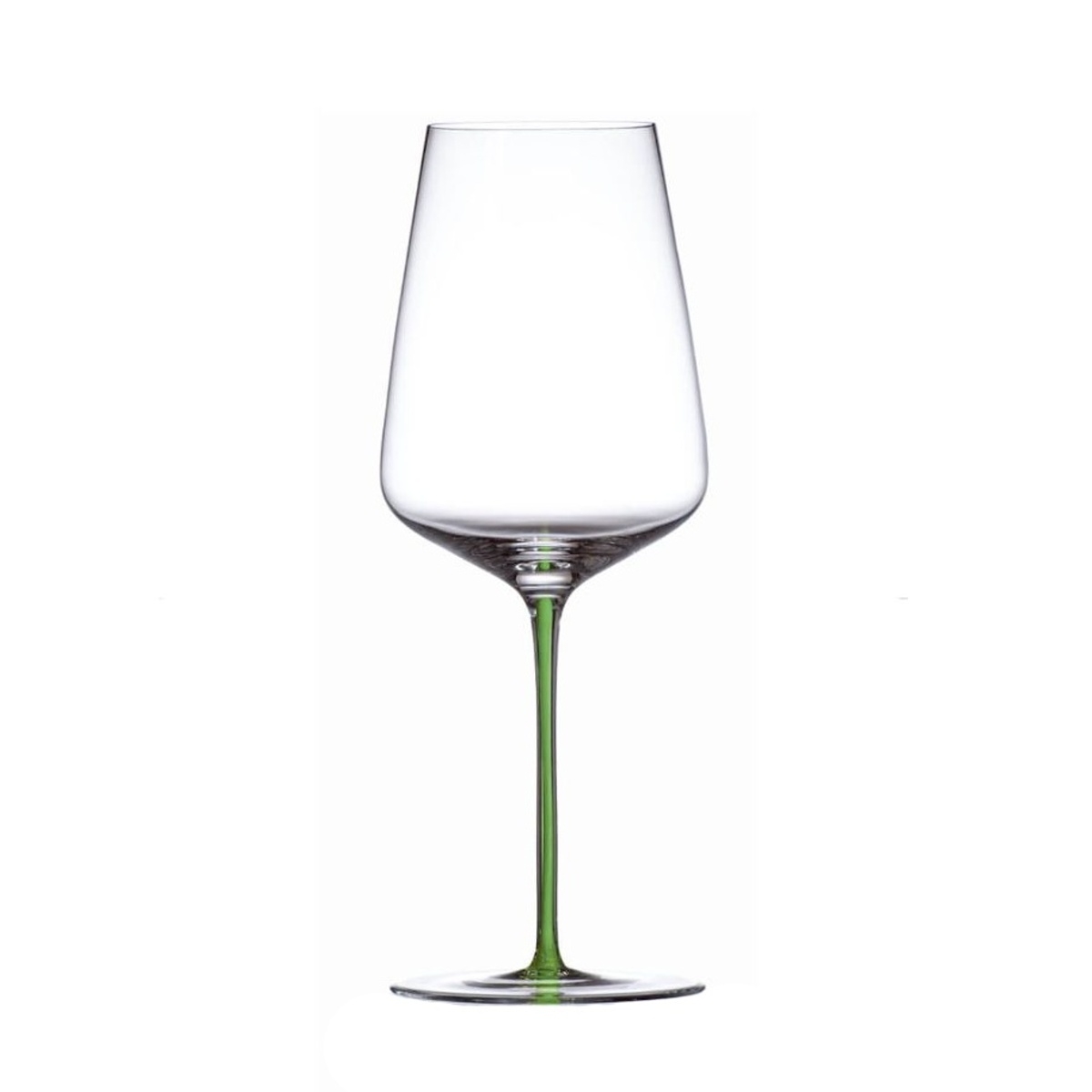 Křišťál Květná 1794 - Sklenice na víno AURIGA skleněná se zelenou stopkou 540ml