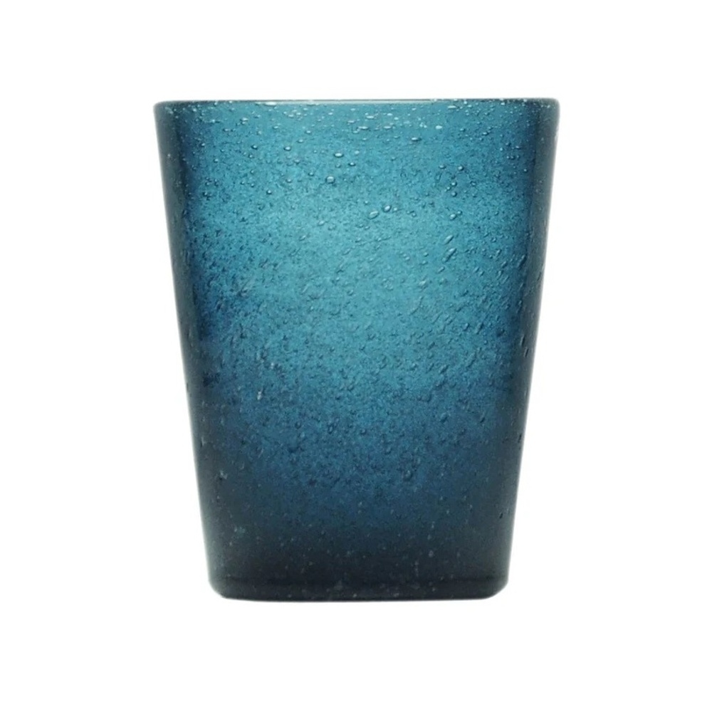 Hrnky a sklenice - Sklenice na vodu skleněná MEMENTO tm.modrá 10cm