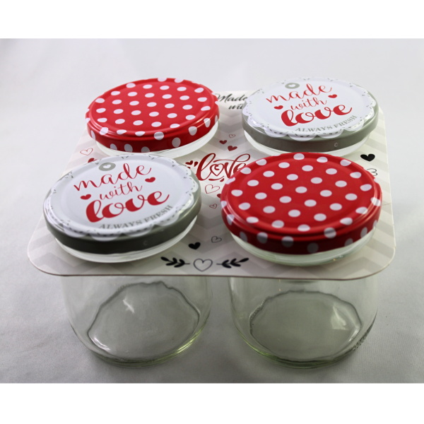 Zavařovací sklenice, lahve a příslušenství - Sklenice zavařovací s víčkem  540ml 4ks