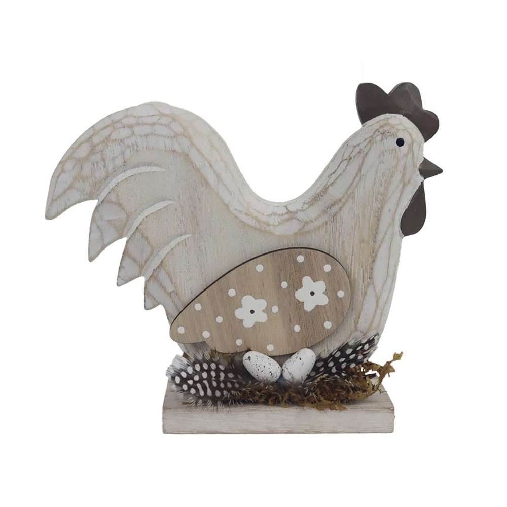 Velikonoce - Slepice dřevěná na podstavci, 17,5cm
