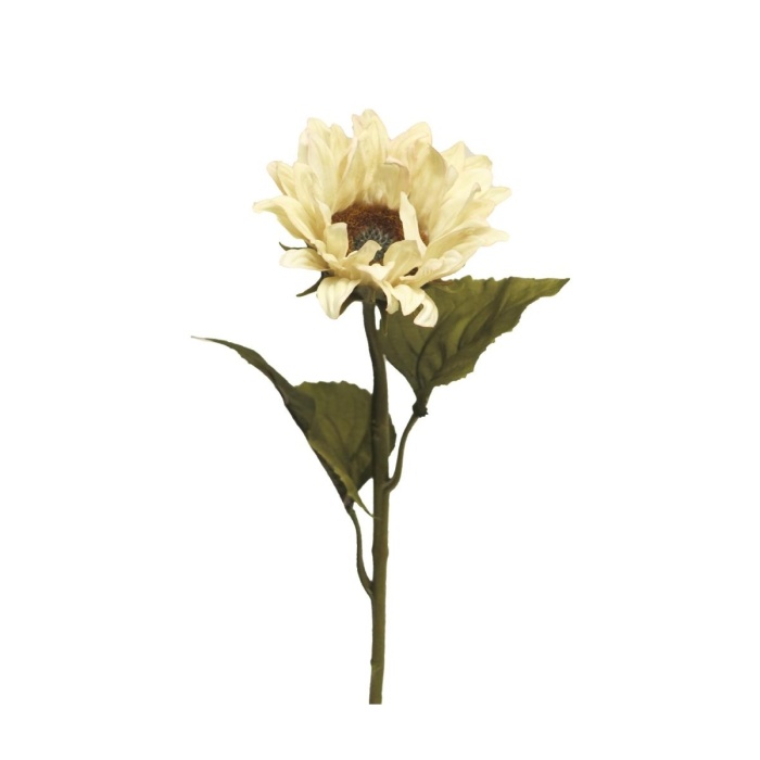 Letní umělé květiny - Slunečnice řezaná umělá krémová 67cm