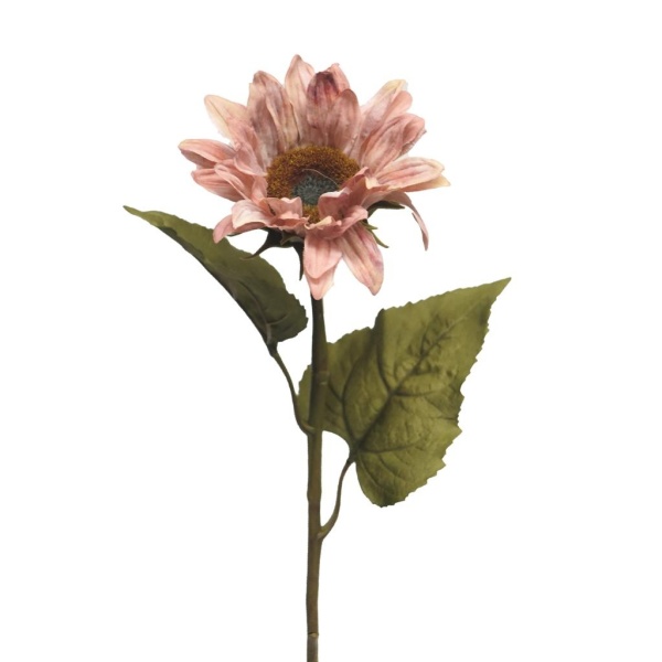 Letní umělé květiny - Slunečnice řezaná umělá růžová 67cm