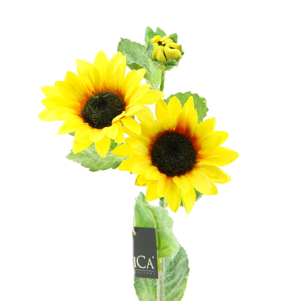 Letní umělé květiny - Slunečnice řezaná umělá žlutá 62cm