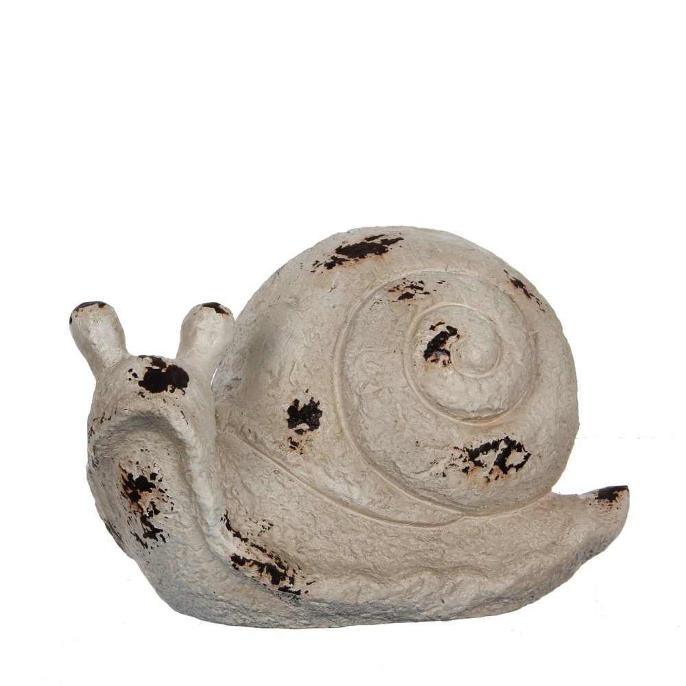 Dekorační figurky zvířat - Šnek hliněný 21,5cm béžový