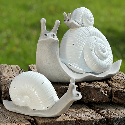 Dekorační figurky zvířat - Šnek hliněný 32cm