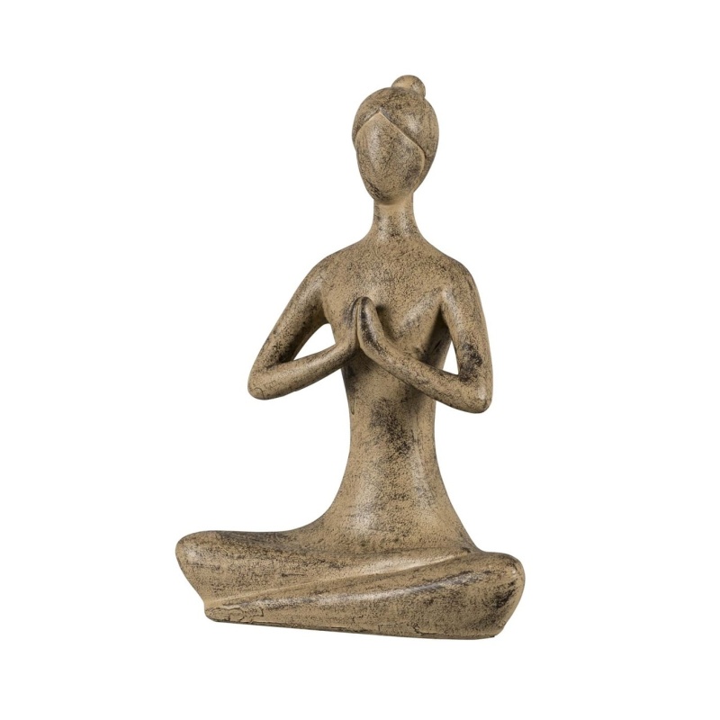 Dekorační figurky postav - Socha jogínky SUMATRA 03D fiberclay taupe 47cm