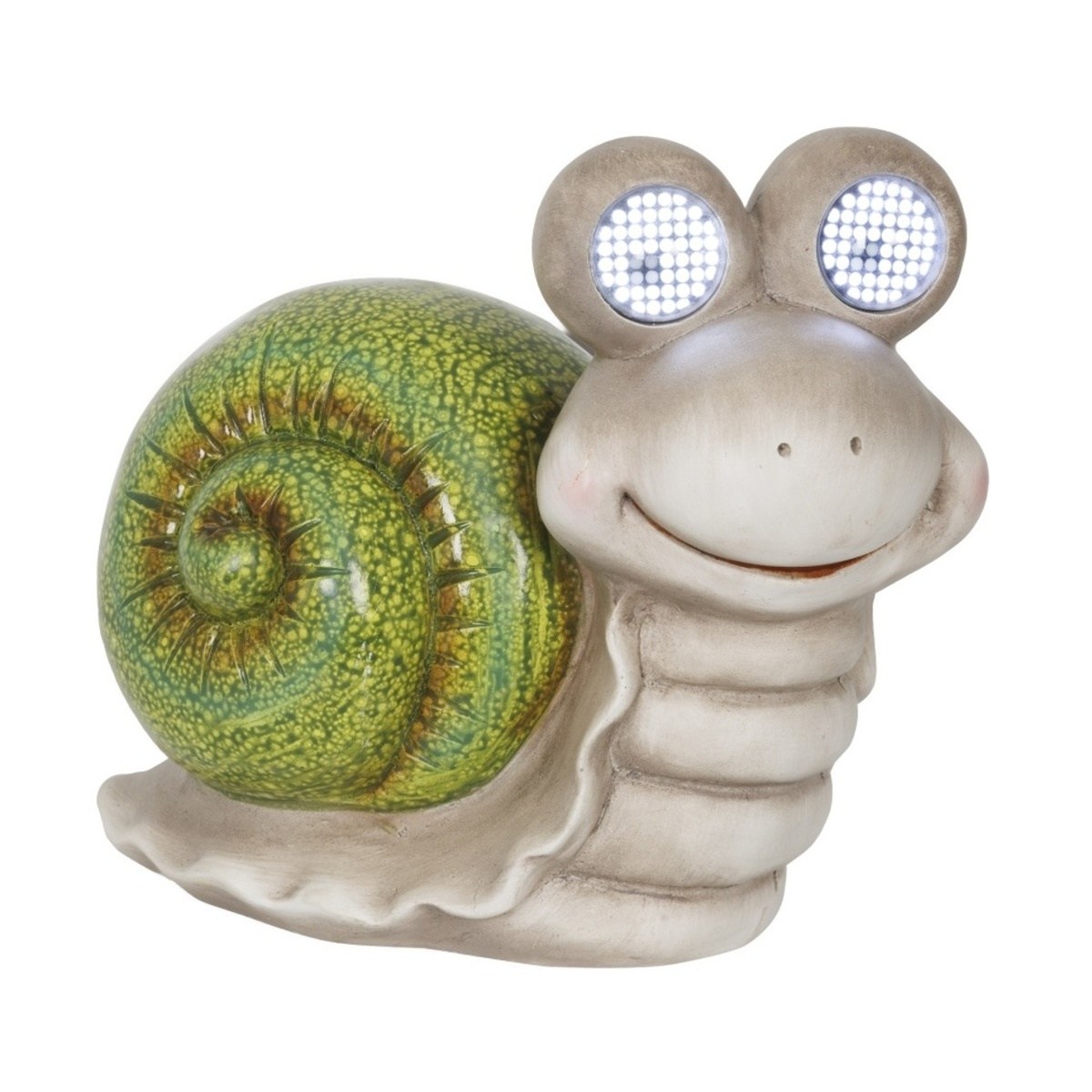 Venkovní osvětlení - Solární šnek s LED, st.bílá s časovačem 23,5cm