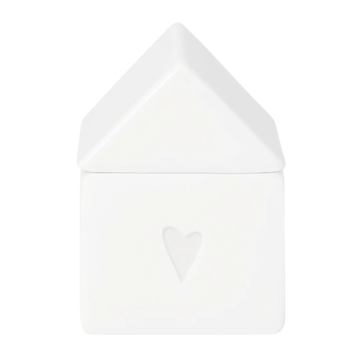 Drobné interiérové dekorace - Šperkovnice porcelánový dům se srdcem 7cm