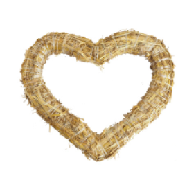 Aranžérské potřeby a materiály - Srdce slaměné 35cm