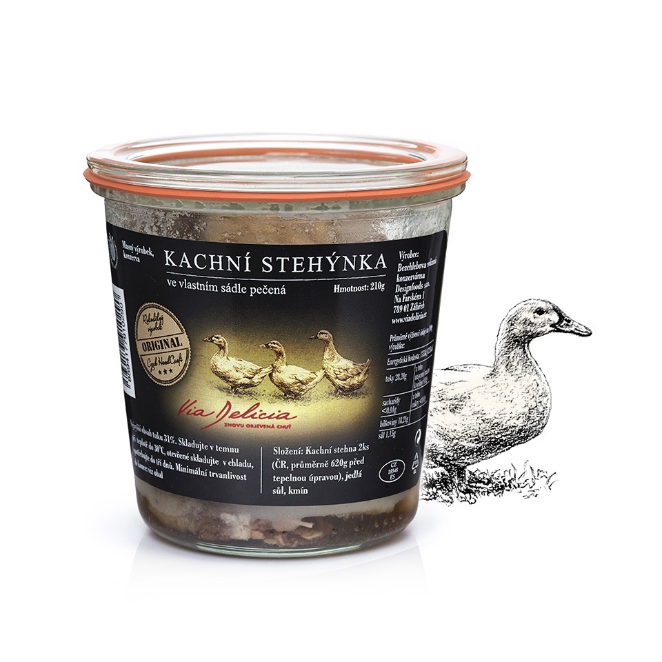 Masa a paštiky - Stehýnka kachní pečená ve vlastním sádle 450g