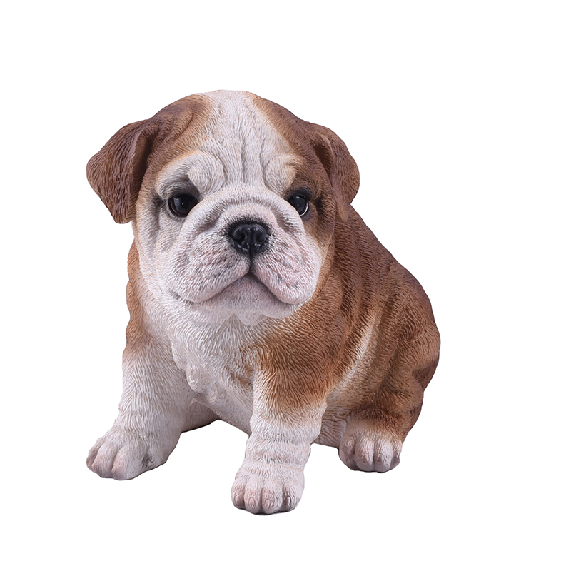 Dekorační figurky zvířat - Štěně Buldoka sedící polyresinové 19cm