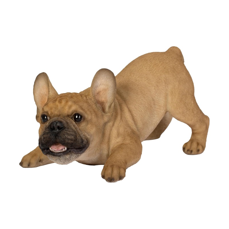 Venkovní zvířátka - Štěně Francouzského buldočka hrající si polyresinové 23cm
