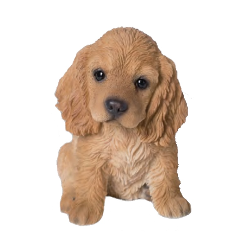 Dekorační figurky zvířat - Štěně Kokršpaněla sedící polyresinové 15cm