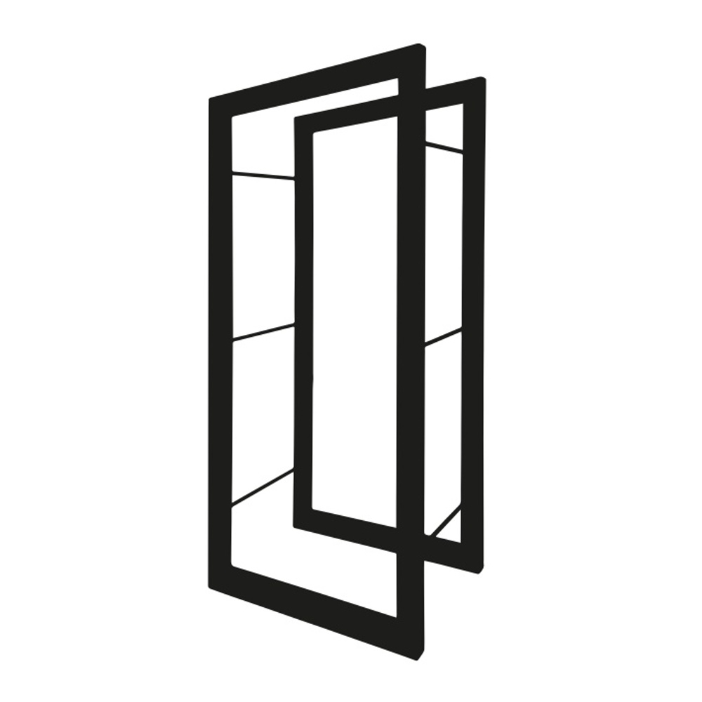 Opory VATAX - Stojan na dřevo hranatý MATTEO kovový černý 100cm