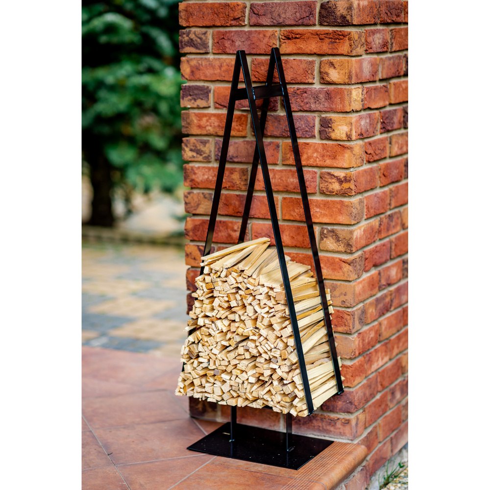 Stojan na dřevo strom VINCE kovový černý 110cm-0
