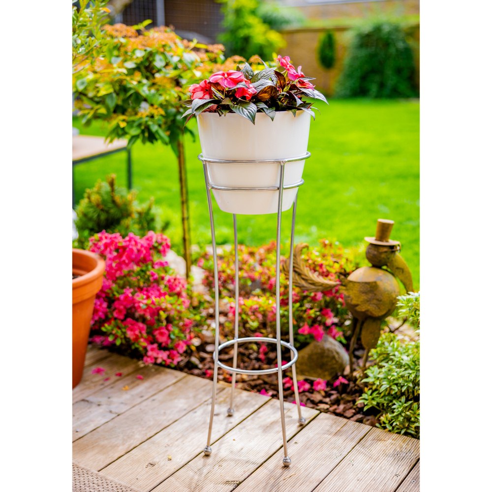 Stojan na květiny DAGA kulatý kovový černý 70/90cm-0