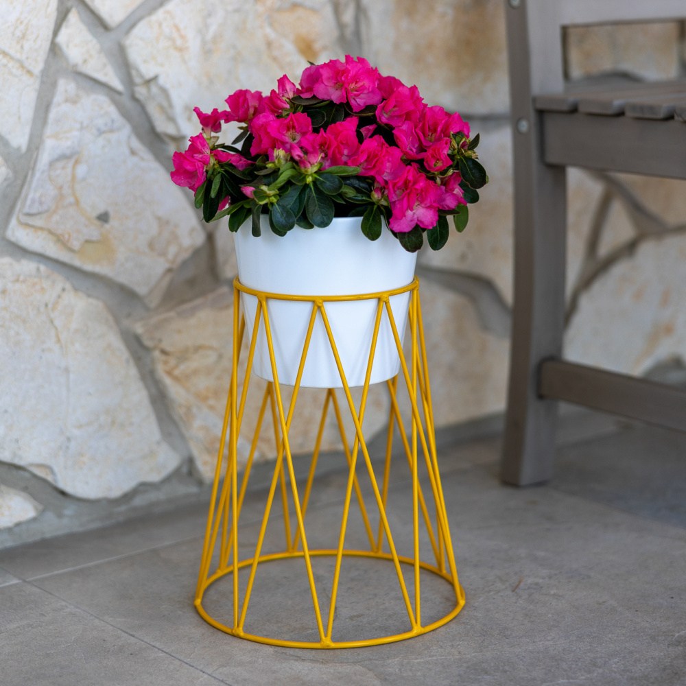 Stojan na květiny kónický FELICIA kovový černý 30cm-0