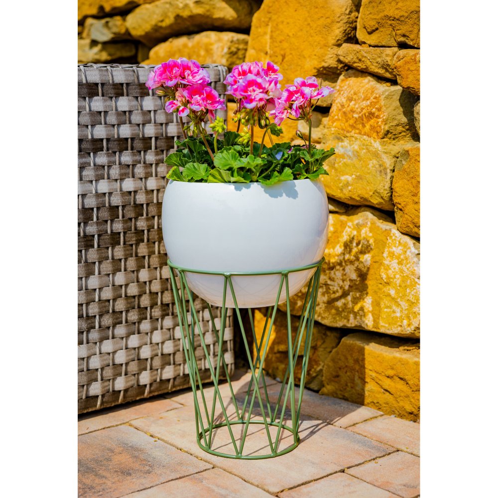 Stojan na květiny kónický FELICIA kovový černý 30cm-1